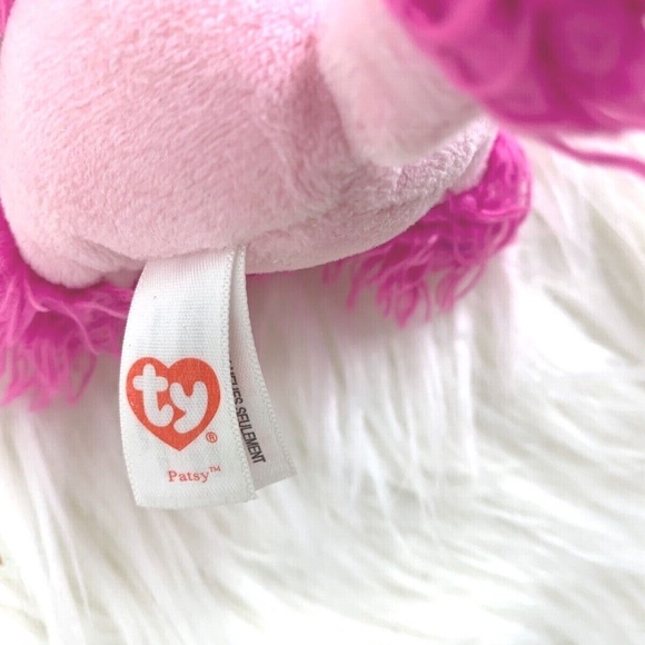 Ty Beanie Babies Boos Plush Stuffed Animal Toy Patsy 5 in Tall Pink Poode - Picture 4 of 4